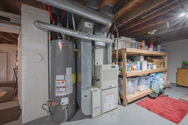 basement with water heater