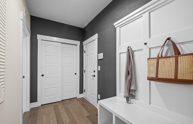 mudroom featuring hardwood / wood-style floors