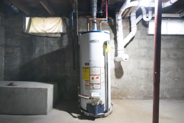 utilities featuring gas water heater