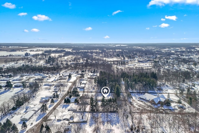 view of snowy aerial view