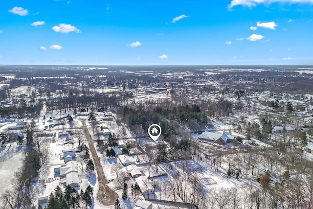 view of snowy aerial view