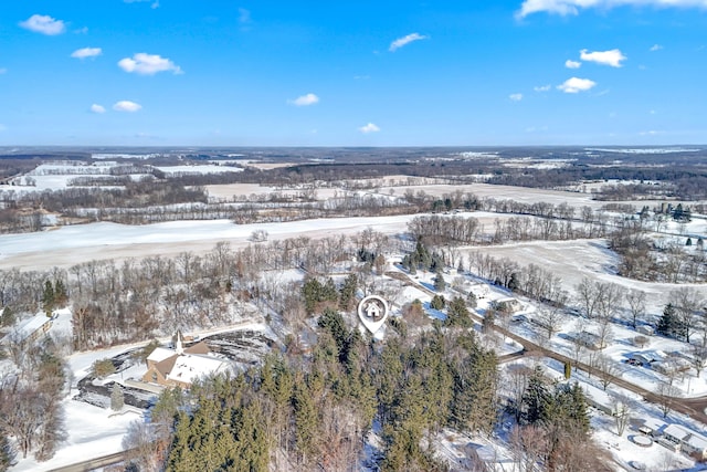 view of snowy aerial view