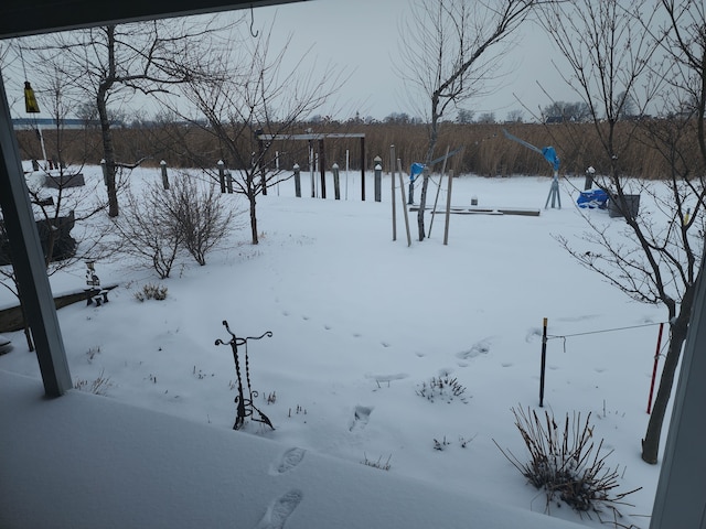 view of snowy yard