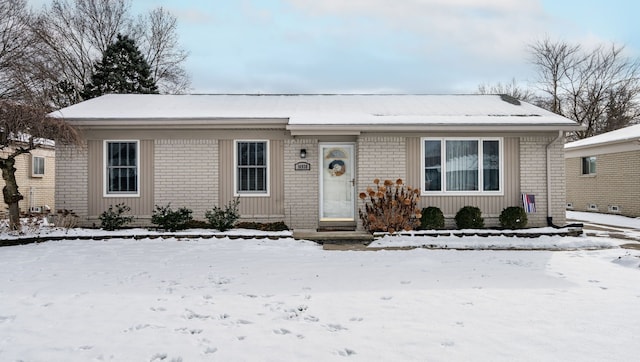 view of single story home