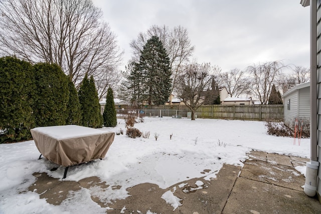 view of snowy yard