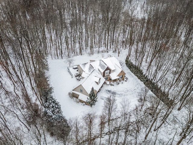 view of snowy aerial view