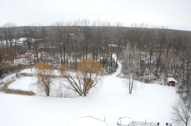 view of snowy aerial view