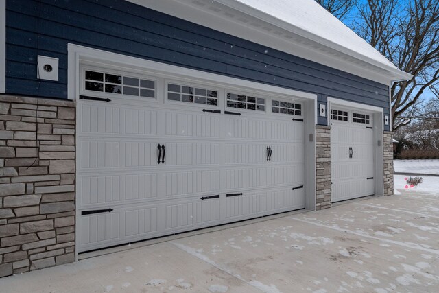 view of garage