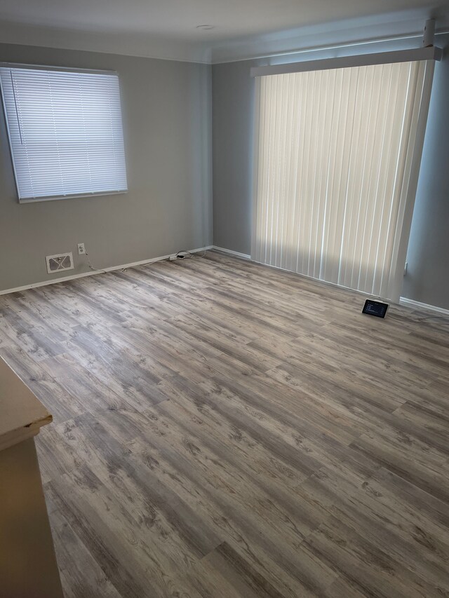 empty room featuring wood-type flooring