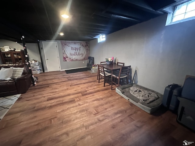 interior space with plenty of natural light and hardwood / wood-style flooring