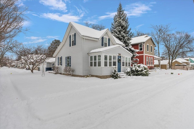 view of snowy exterior