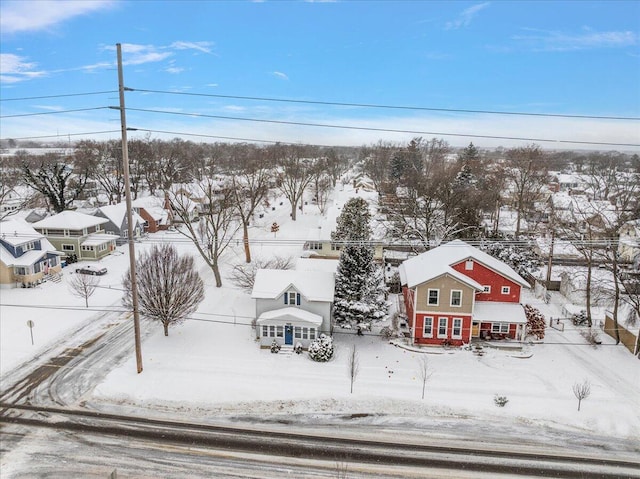 view of snowy aerial view