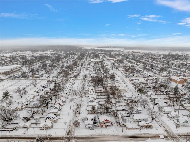 view of snowy aerial view