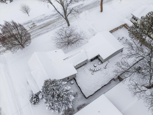 view of snowy aerial view