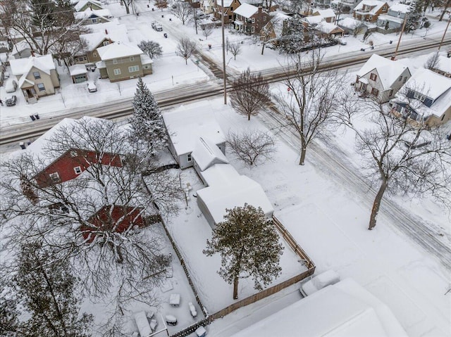 view of snowy aerial view