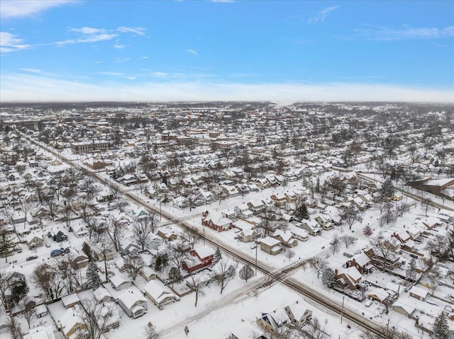 view of snowy aerial view