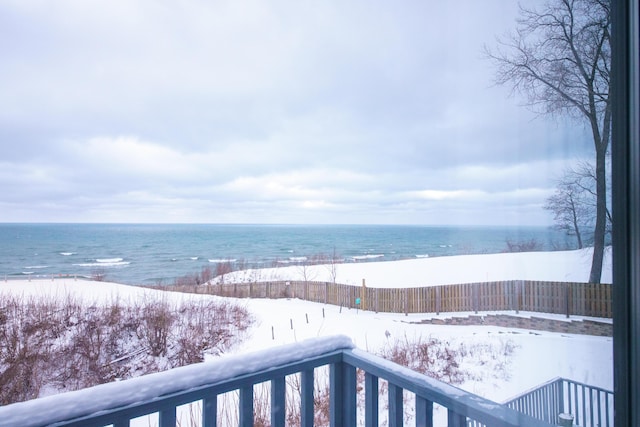 water view with a view of the beach