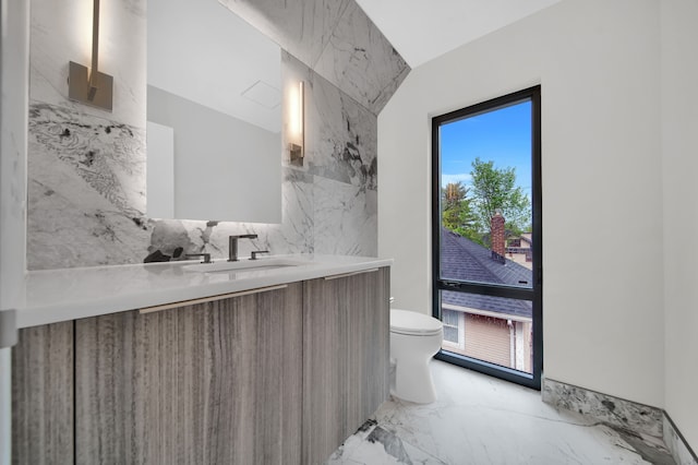 bathroom with toilet and vanity