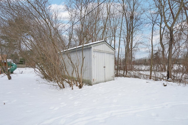 view of snow covered structure