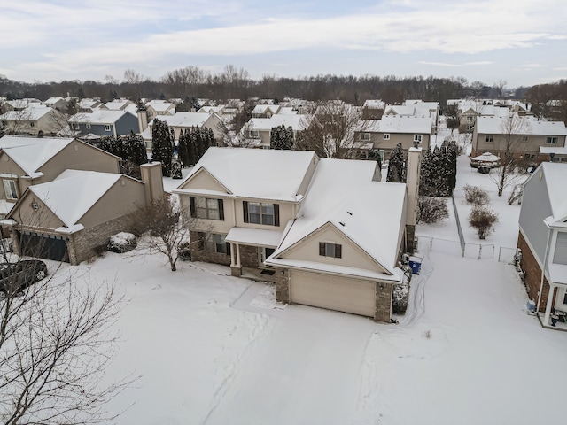 view of snowy aerial view