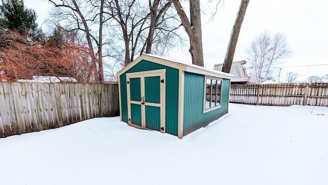 view of snow covered structure