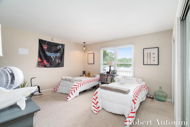 bedroom featuring carpet