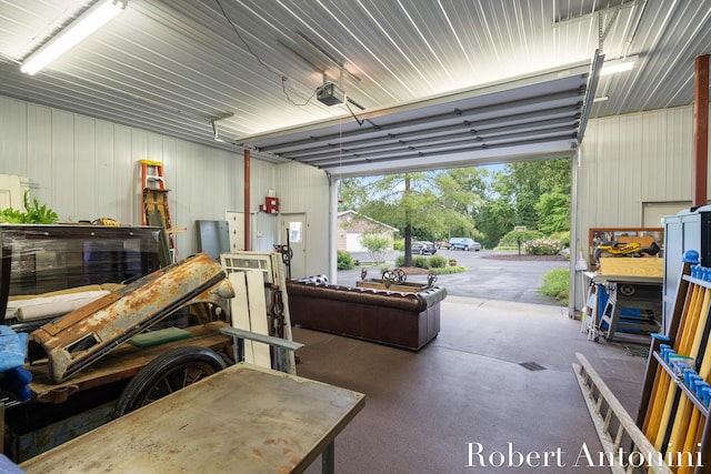 garage featuring a garage door opener