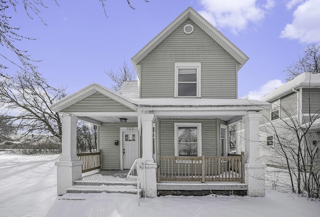 view of front of property with a porch