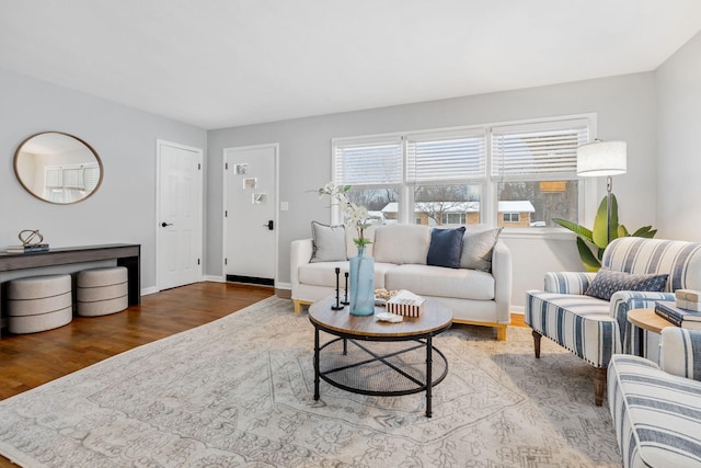 living room featuring hardwood / wood-style flooring