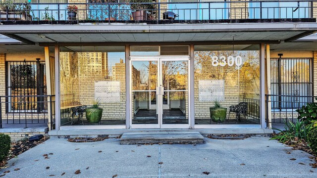 property entrance with french doors