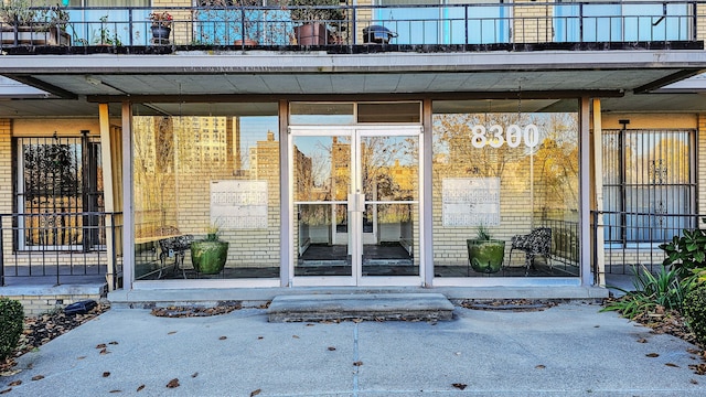 property entrance with french doors