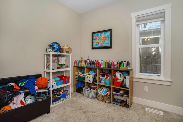 playroom with carpet