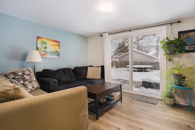 living room featuring light hardwood / wood-style flooring