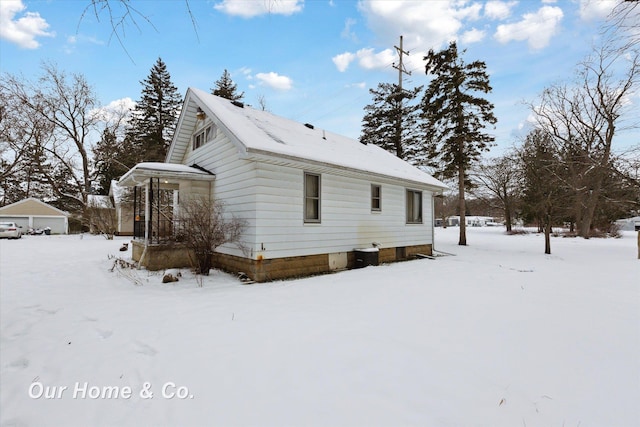 view of snowy exterior