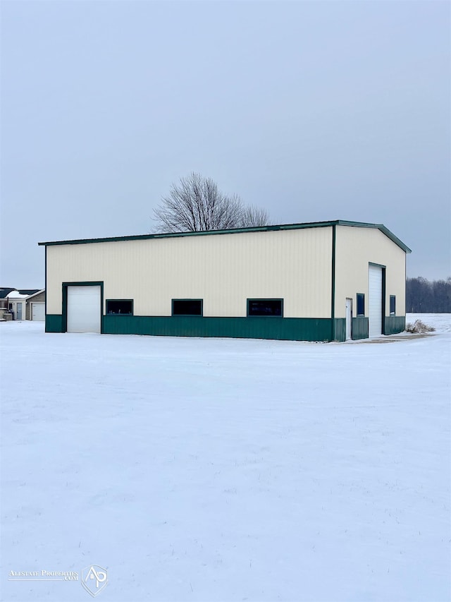 view of snow covered structure