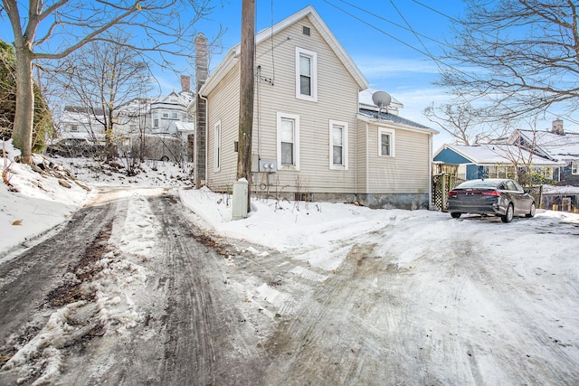 view of snowy exterior