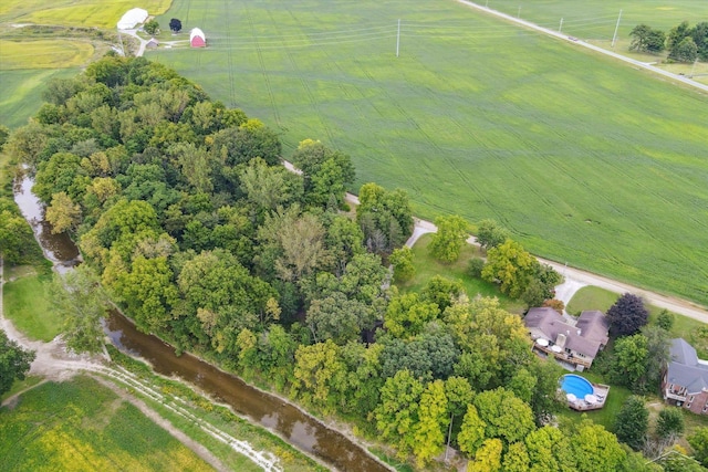 aerial view with a rural view