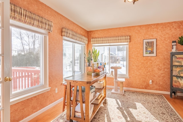 dining area featuring hardwood / wood-style flooring