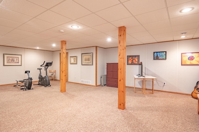 exercise area with carpet