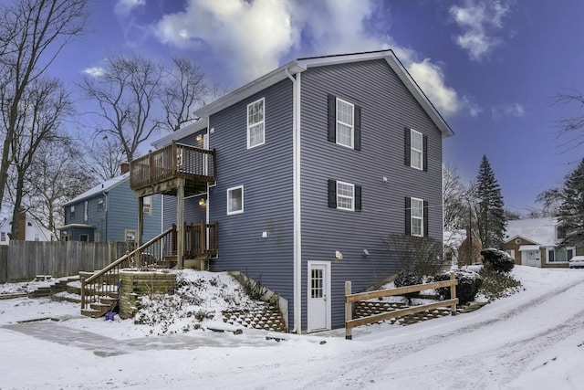 view of snowy exterior