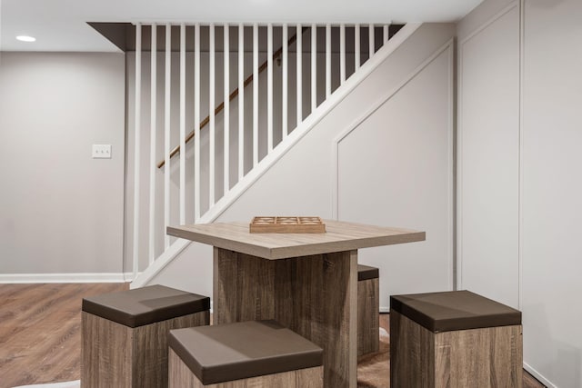 interior space featuring wood-type flooring