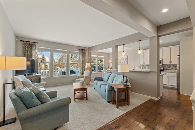 living room featuring hardwood / wood-style flooring