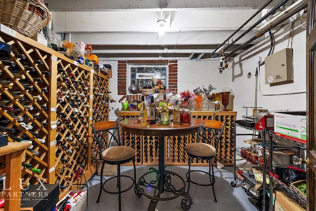 view of wine cellar