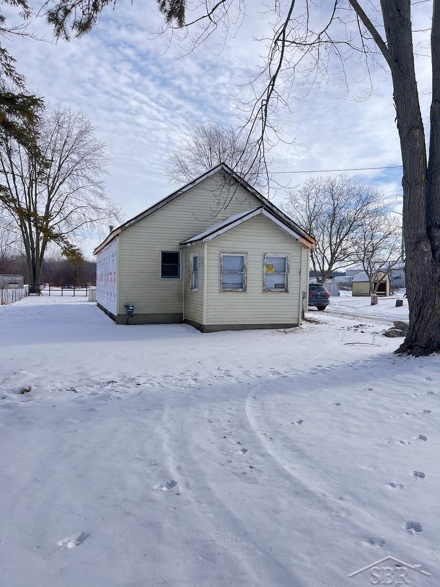 view of snow covered exterior