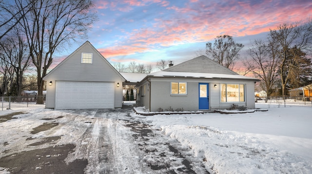 view of front of house with a garage