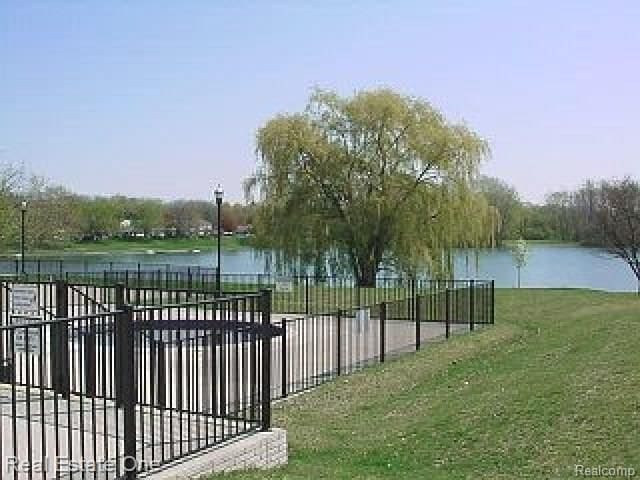 exterior space with a water view