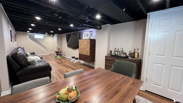 dining area featuring hardwood / wood-style floors