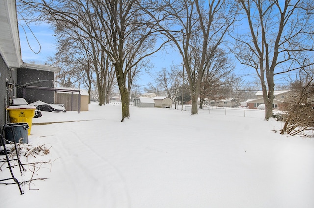 view of snowy yard