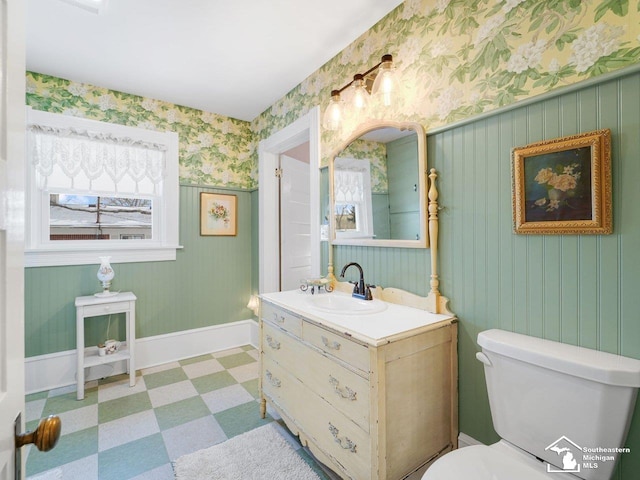 bathroom with toilet and vanity