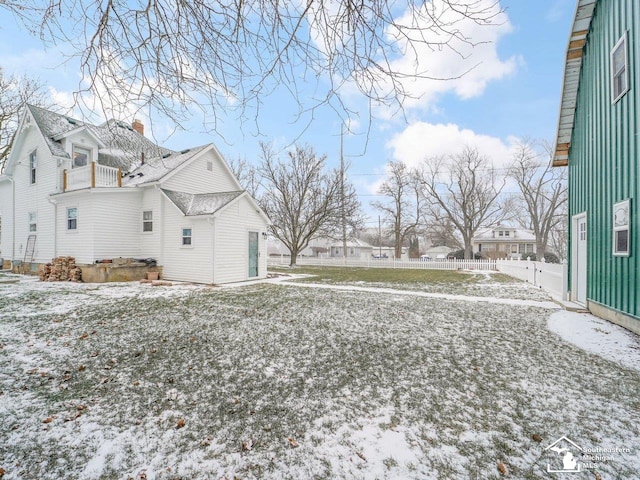 view of snow covered exterior